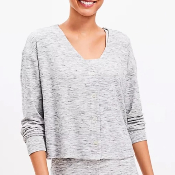 NWOT L&G Ribbed V-Neck Cardigan - Picture 1 of 8